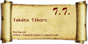 Takáts Tiborc névjegykártya